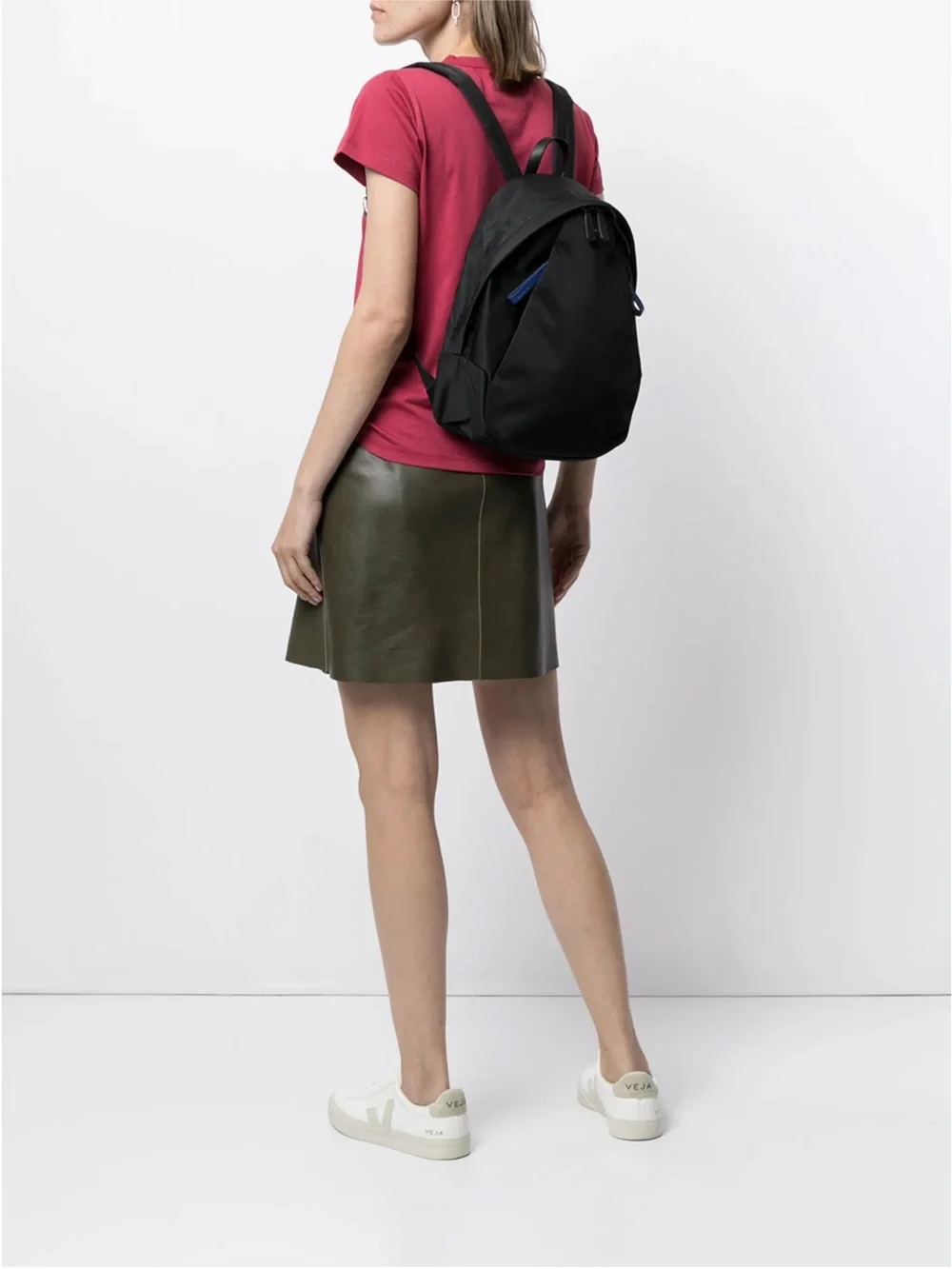 Agnes B. Black Backpack with Blue Accent Tabs